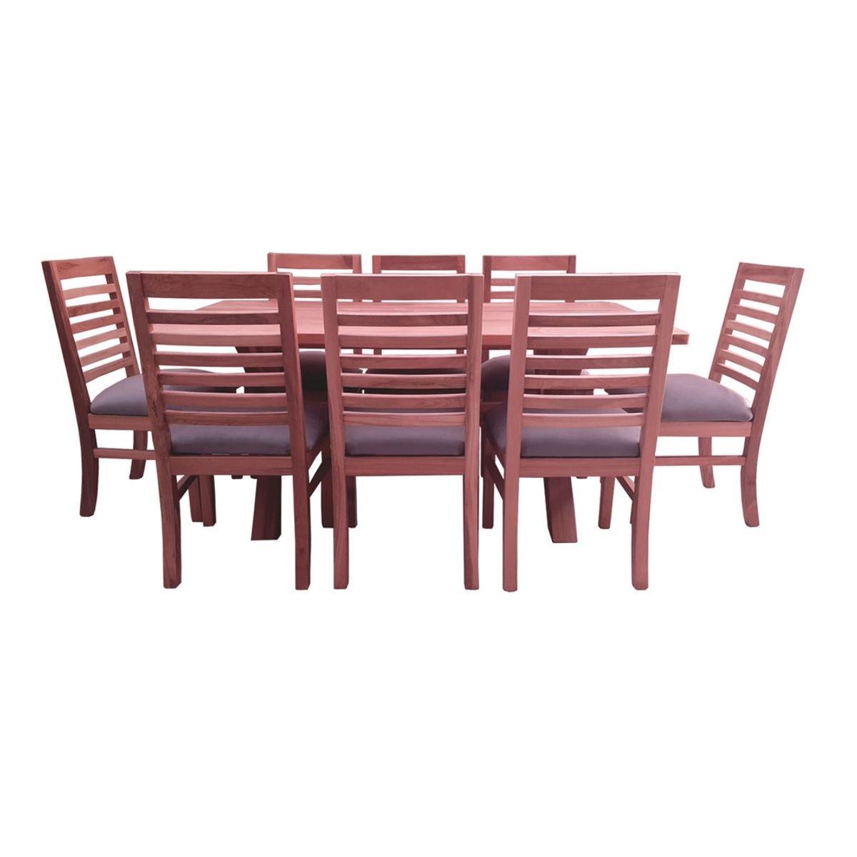 MUEBLES NATIVA - Comedor 8 Sillas Palillo Tapiz Gris