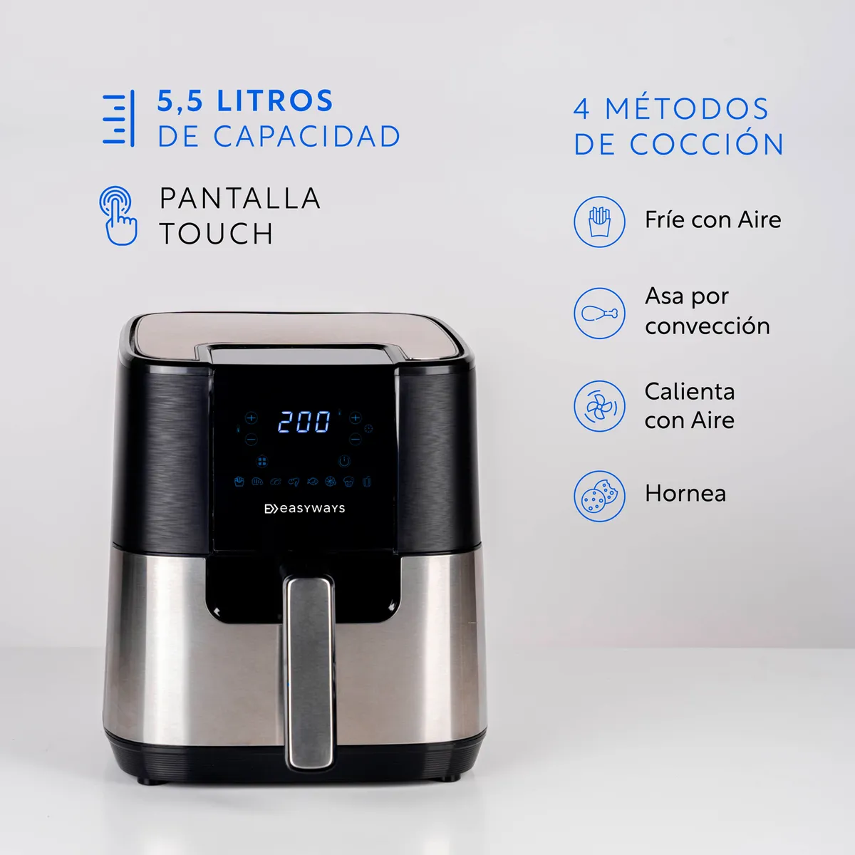 EASYWAYS - Freidora de aire Air Fryer Chic 5,5 L EasyWays