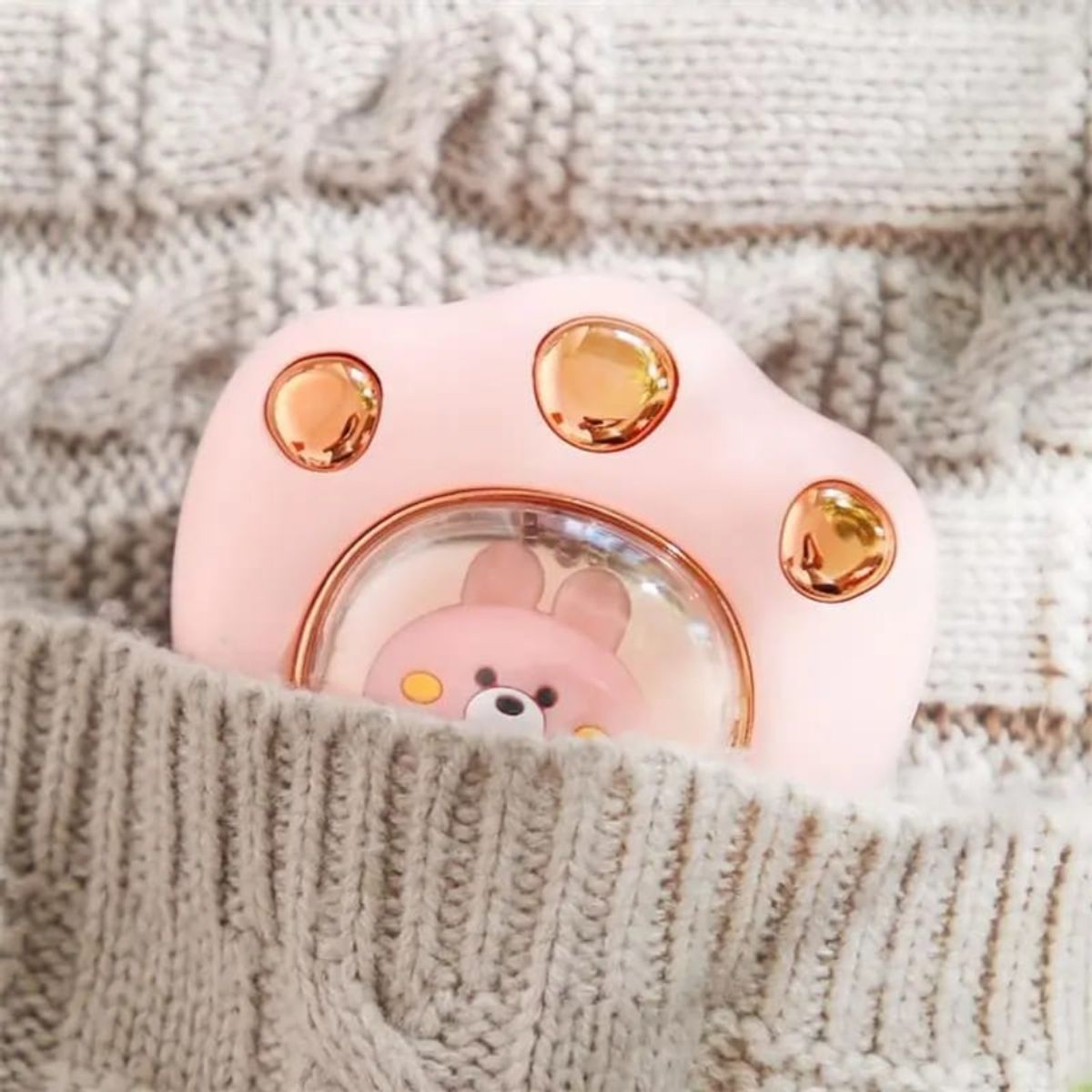 OEM - GUATERO DE MANOS PORTATIL RECARGABLE USB ROSA