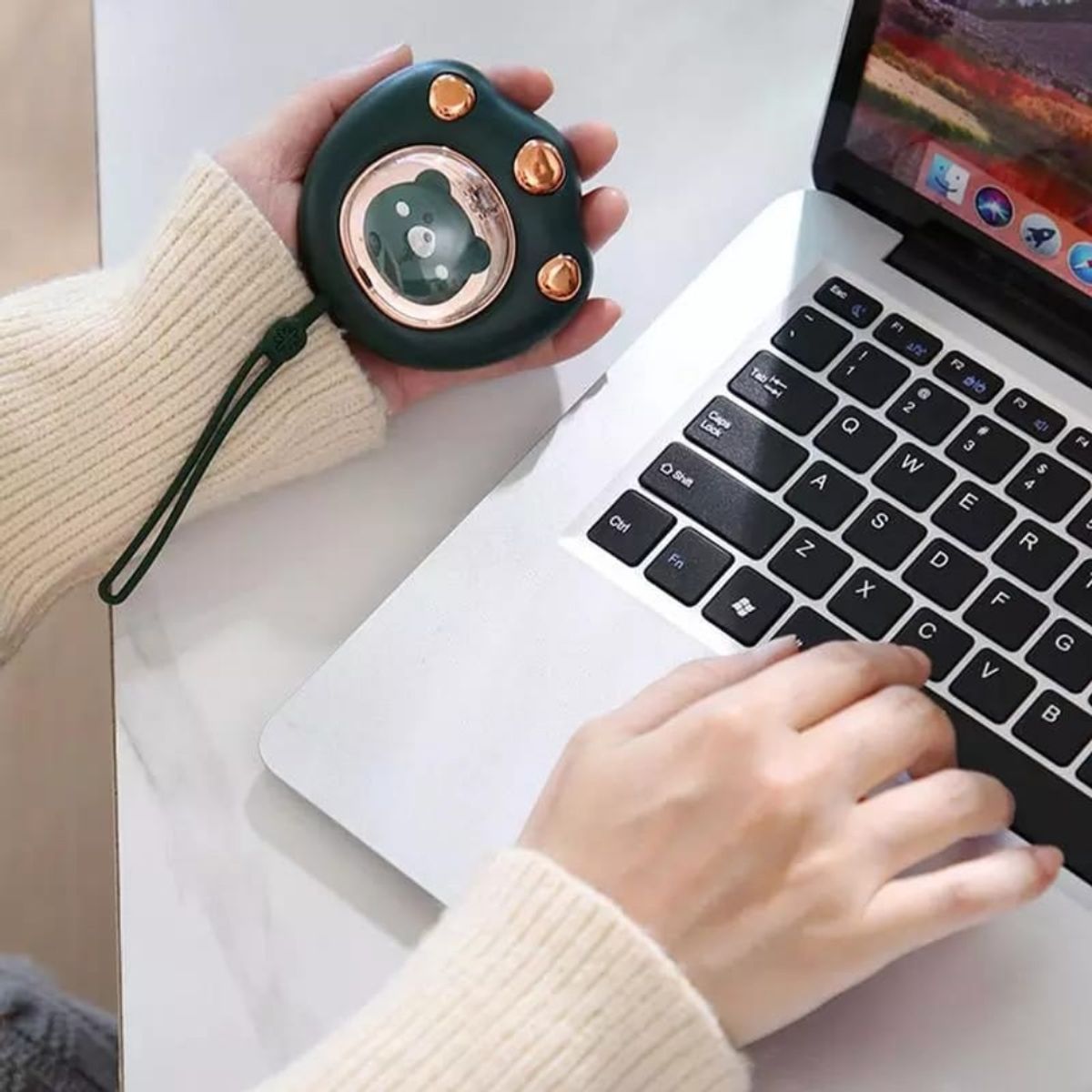 OEM - GUATERO  DE MANOS PORTATIL RECARGABLE USB VERDE