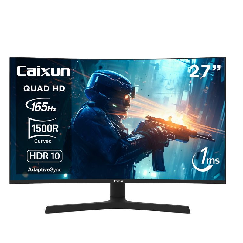 CAIXUN - Monitor Gamer Curvo Caixun 27 QHD VA 1500R 165Hz HDMI DP Tipo C 1ms C27C2Q