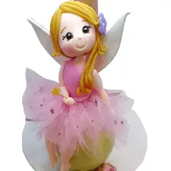 DECORACION CREATIVA - Lampara Velador Niña Hada Rosada Infantil