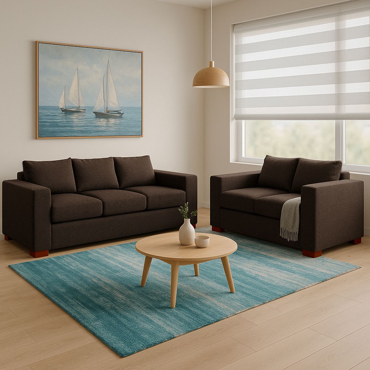 DKORA - Living sofá 3 cuerpos + sofá 2 cuerpos City Café