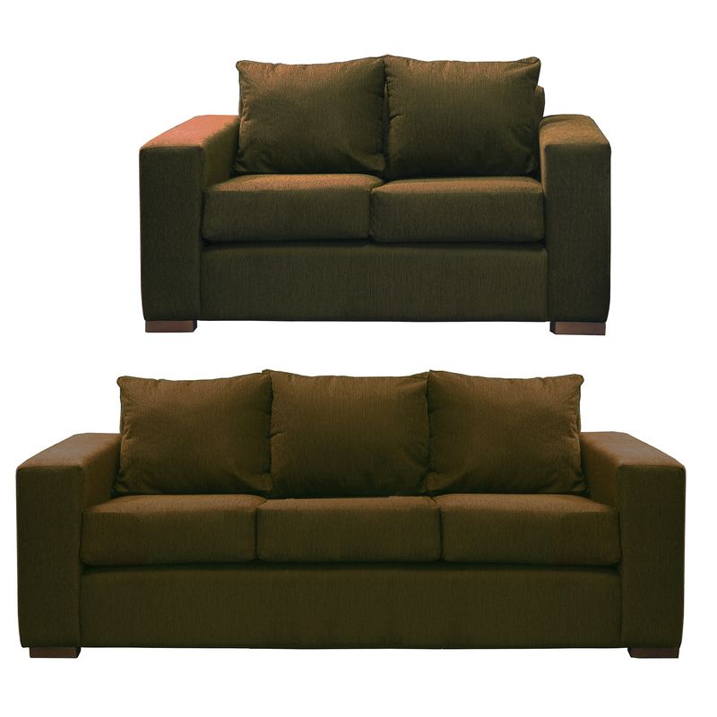 DKORA - Living City sofa 3 cuerpos + sofa 2 cuerpos Brown