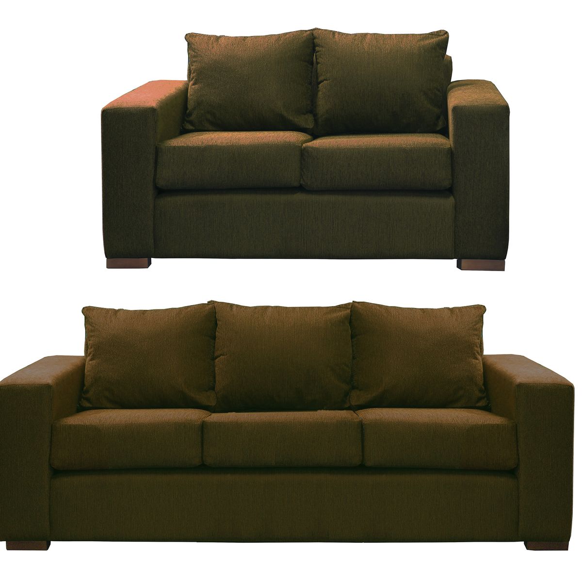 DKORA - Living sofá 3 cuerpos + sofá 2 cuerpos City Café