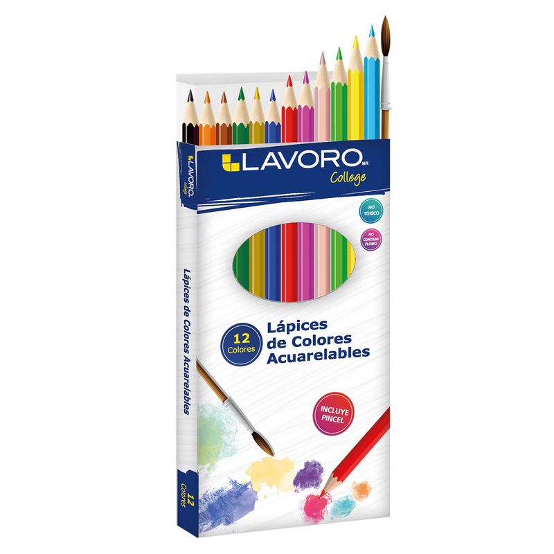 LAVORO - Lapices De Colores 12 Col. Largo Acuarelable Ma Lavoro