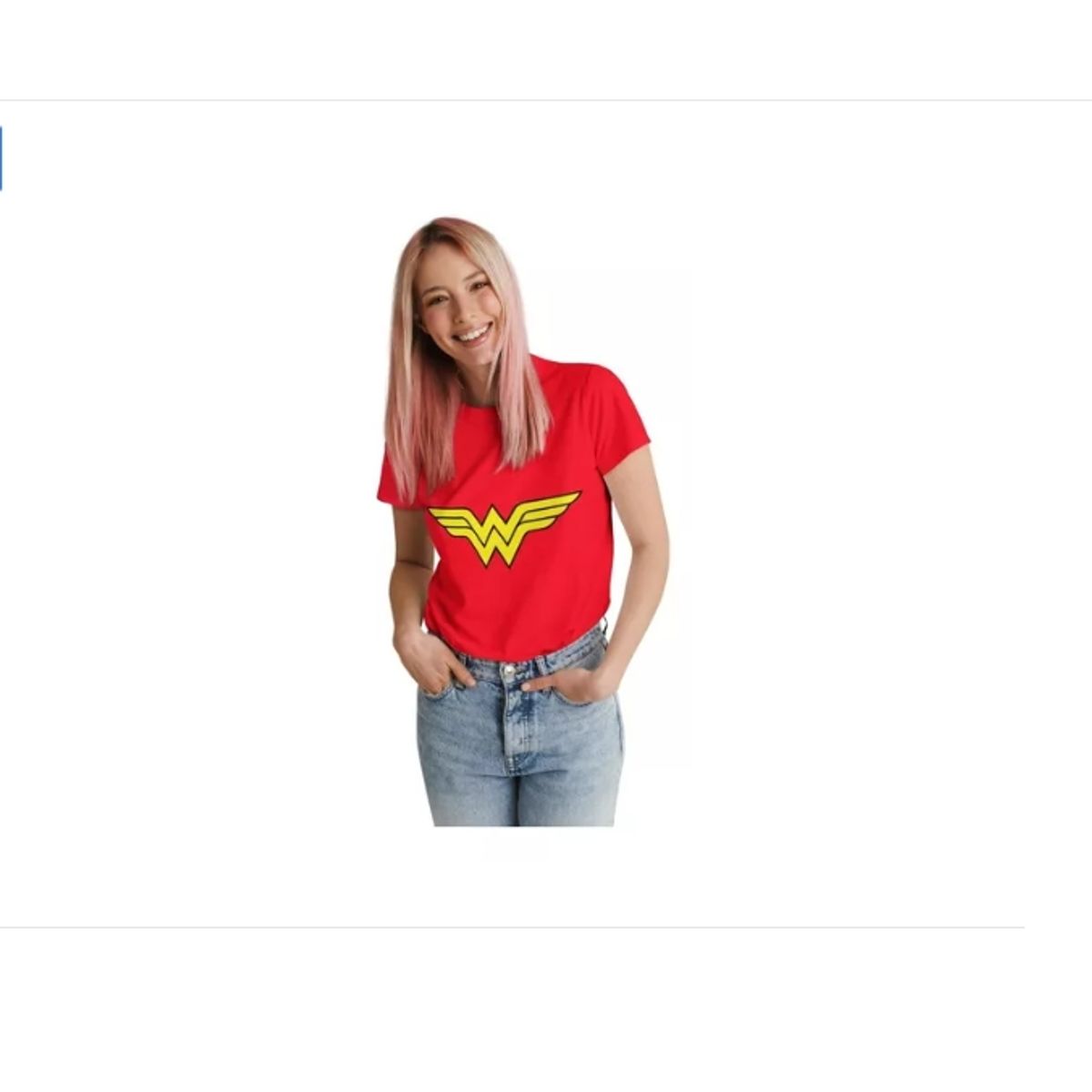 GENERICO - Polera Mujer Maravilla logo Amarillo