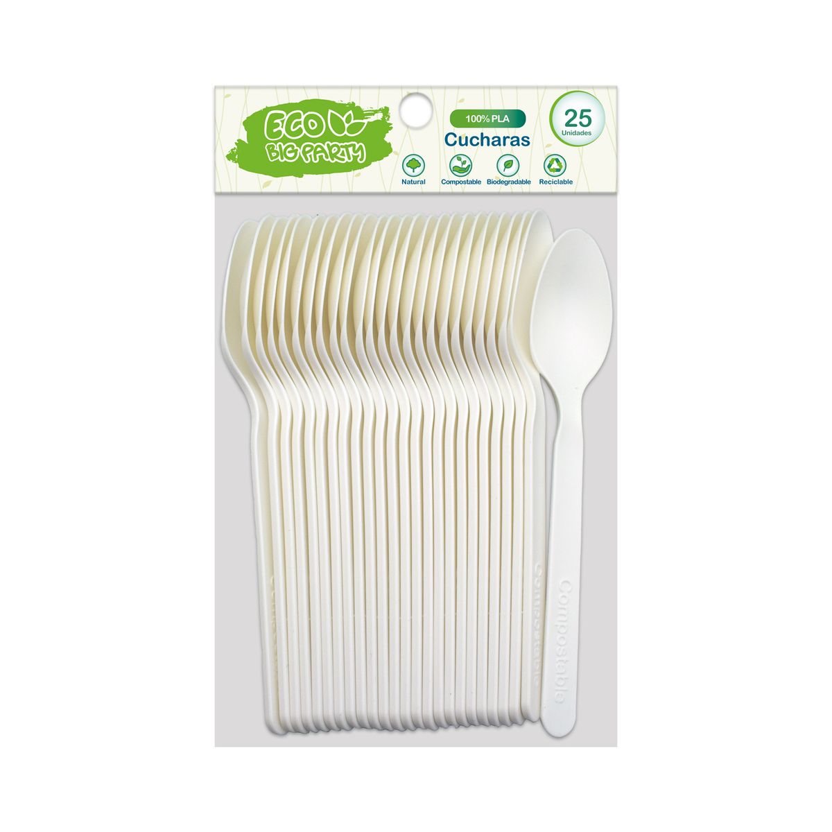BIG PARTY - Cuchara PLA 25 Unidades Big Party Eco