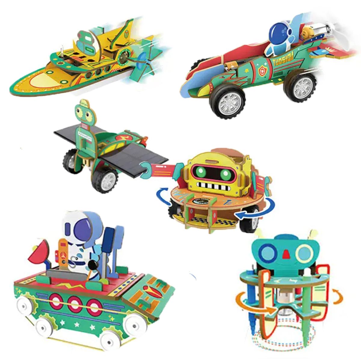 SPACEZAT - Juguete Educativo Construcción Juguetes Electricos de Madera