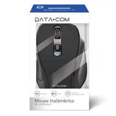 DATACOM - Mouse Inalámbrico Negro 4D