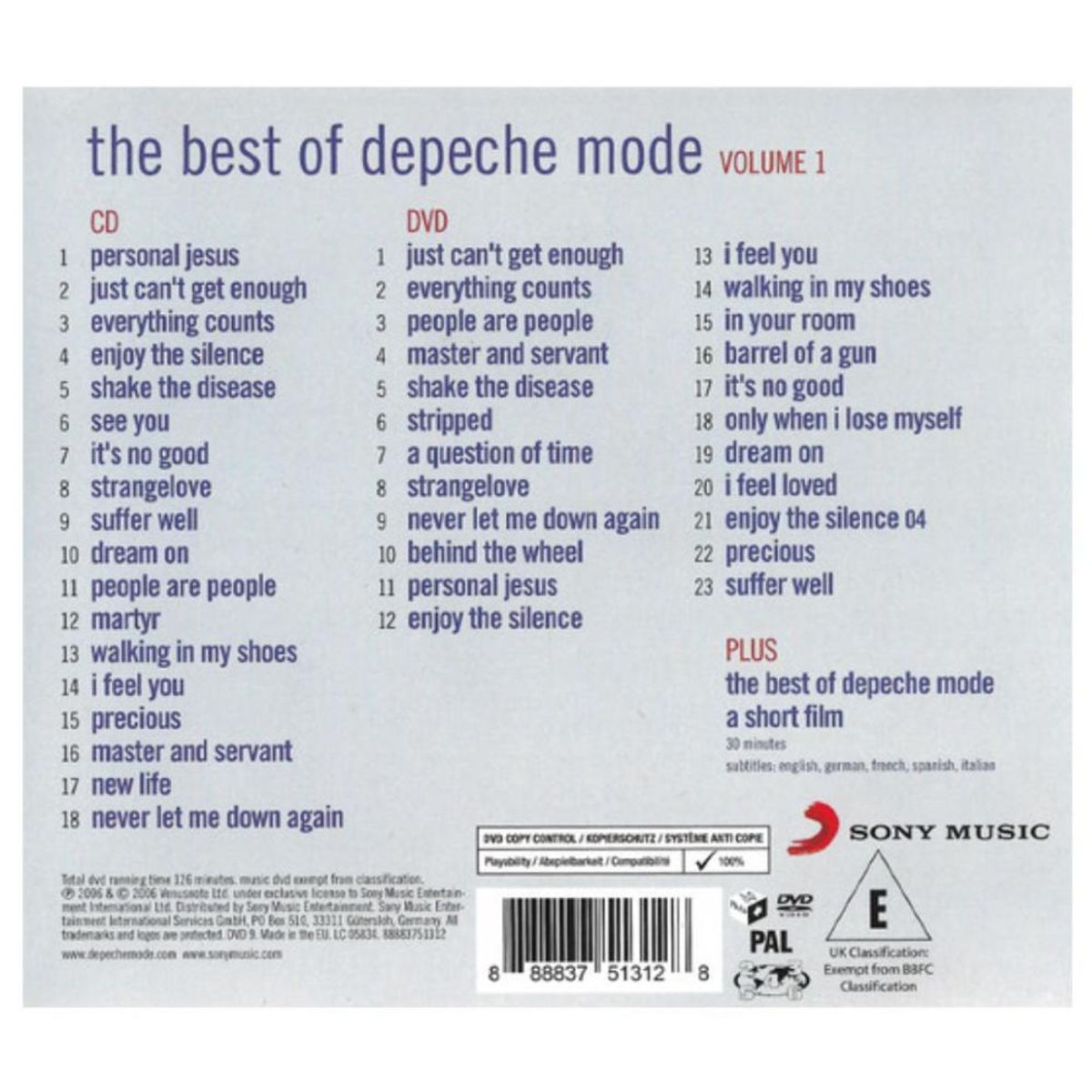 HITWAY MUSIC - DEPECHE MODE - BEST OF VOL.1 (CD+DVD) - CD HITWAY MUSIC