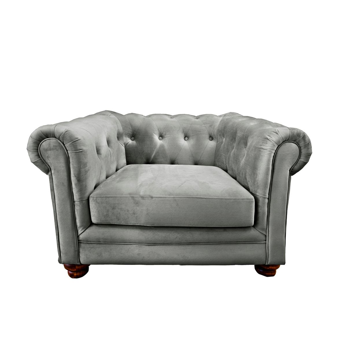 LATAM HOME - Sofá Latam Home Florencia Gris 1 Cuerpo Capitoné Tela Velvet