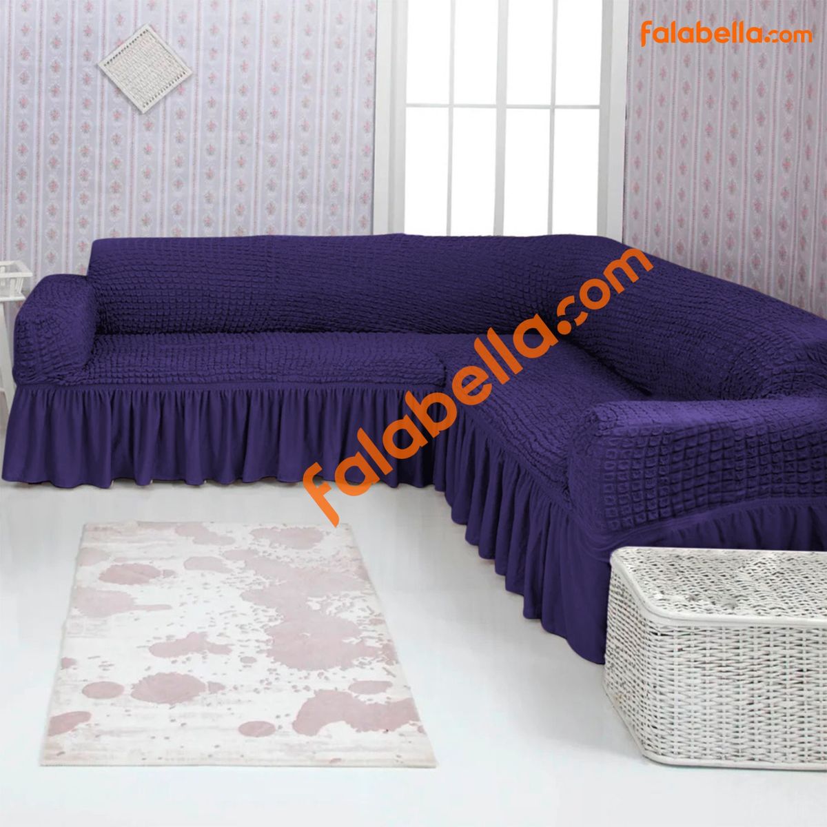 GENERICO - Fundas de sillones original Turco Tipo L o en L  Morado oscuro