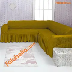 GENERICO - Fundas de sillones original Turco Tipo L o en L esquinero Beige miel