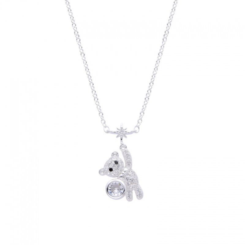 ANDREA COGGIOLA JOYAS - Collar Oso Circón Plata Fina 925