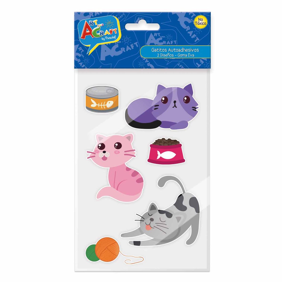 PRONOBEL - Figura Gatitos Goma Eva 14 Piezas 2 Surtido