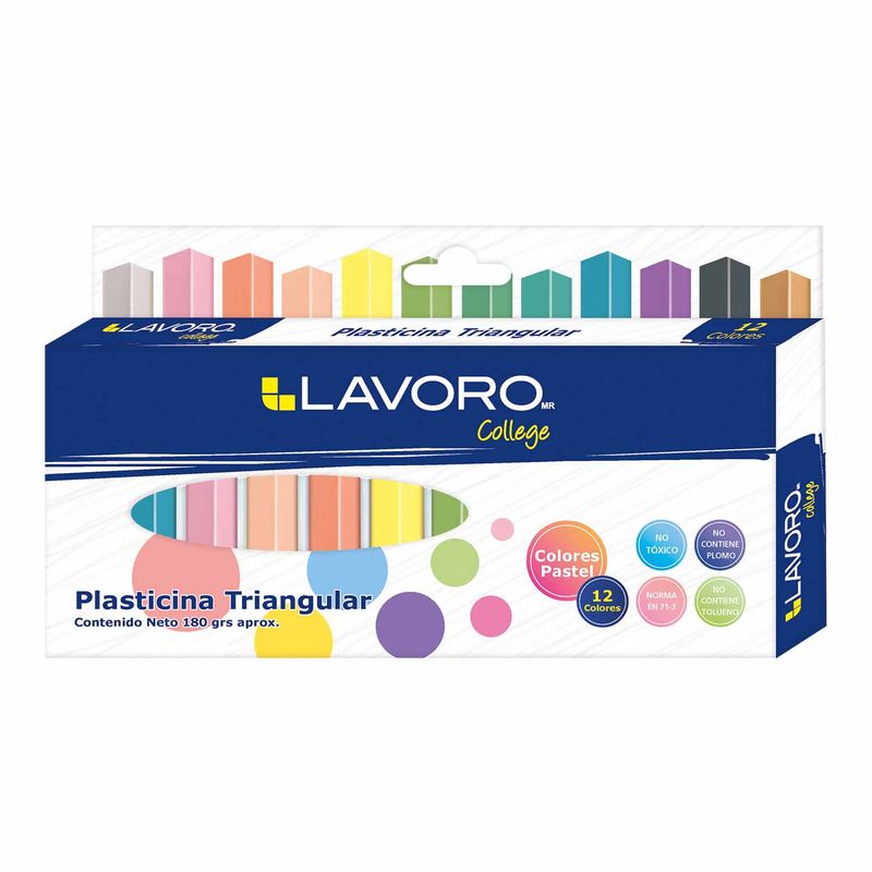 LAVORO - Plasticina Triangular 12 Col Pastel