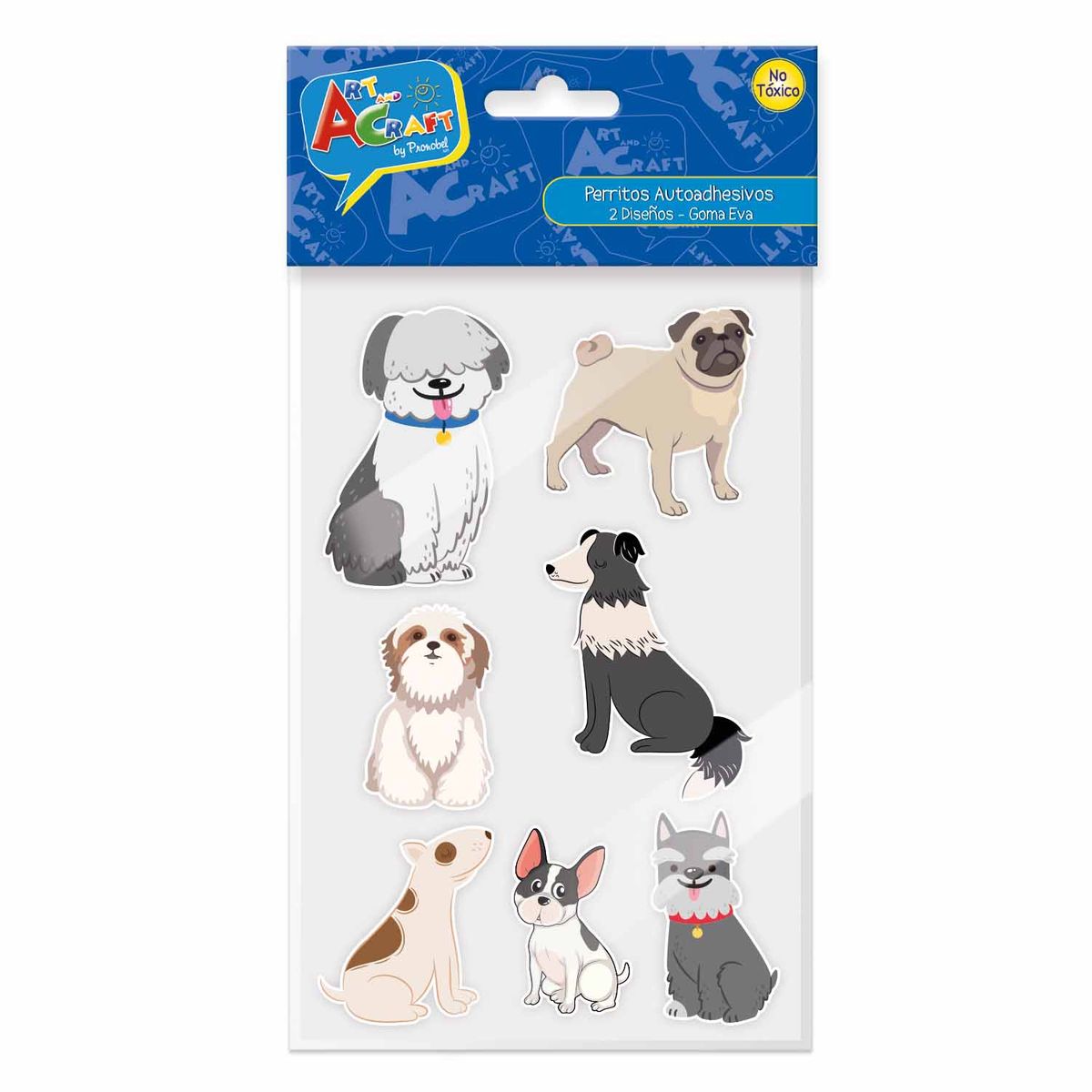 PRONOBEL - Figura Perritos Goma Eva 14 Piezas 2 Surtido