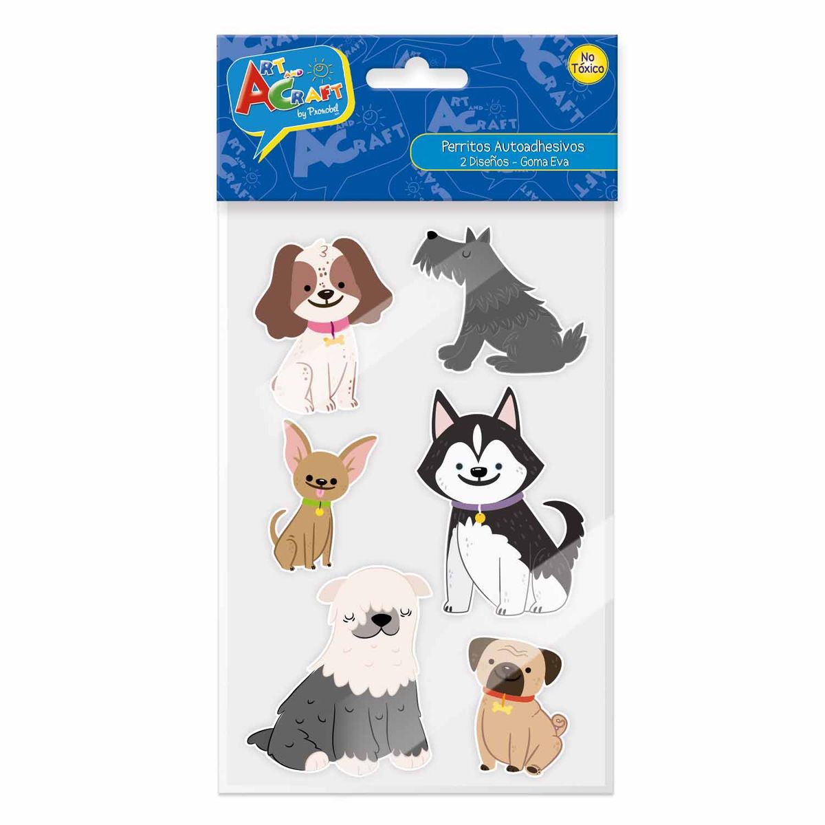 PRONOBEL - Figura Perritos Goma Eva 14 Piezas 2 Surtido