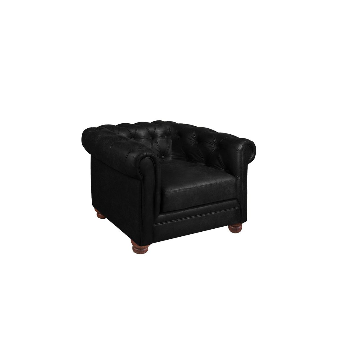 LATAM HOME - Sofá Latam Home Florencia 1 Cuerpo Capitoné Cuero Negro