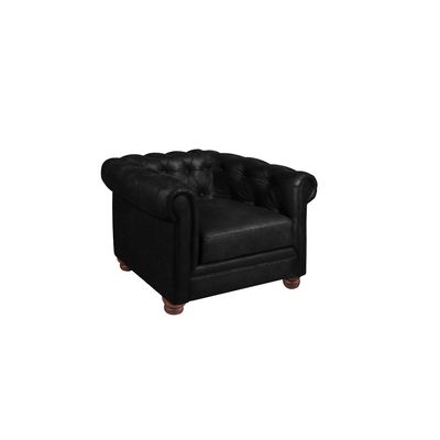 Imagen 2 del producto Sofá Florencia 1 Cuerpo Capitoné Cuero Negro