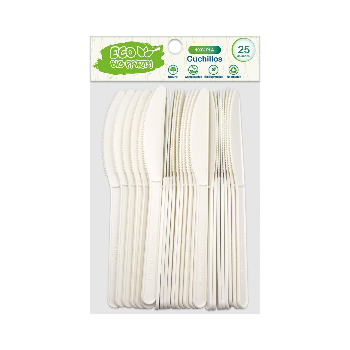BIG PARTY - Cuchillo PLA 25 Unidades Big Party Eco