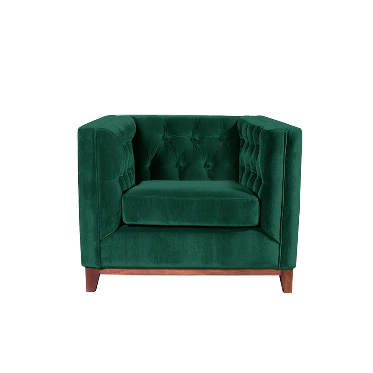 LATAM HOME - Sofá Roma 1 Cuerpo Capitoné Tela Velvet Verde