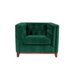 LATAM HOME - Sofá Roma 1 Cuerpo Capitoné Tela Velvet Verde