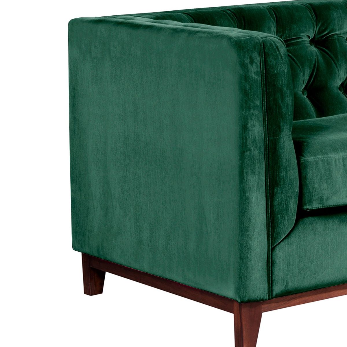 LATAM HOME - Sofá Roma 1 Cuerpo Capitoné Tela Velvet Verde