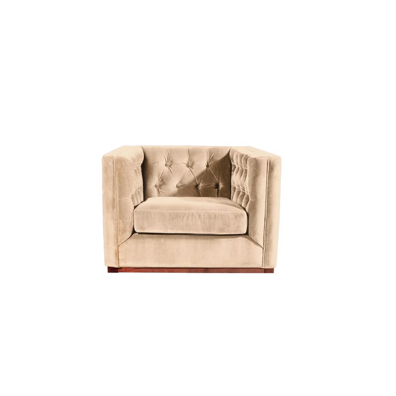 LATAM HOME - Sofa Roma 1 Cuerpo Capitoné Tela Velvet Beige