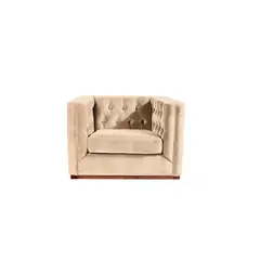 LATAM HOME - Sofa Roma 1 Cuerpo Capitoné Tela Velvet Beige