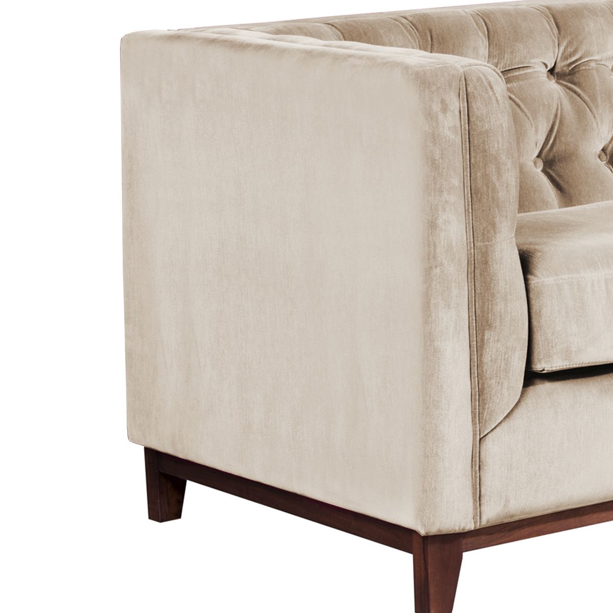 LATAM HOME - Sofa Roma 1 Cuerpo Capitoné Tela Velvet Beige