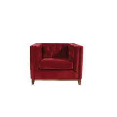 LATAM HOME - Sofa Roma 1 Cuerpo Capitoné Tela Velvet Burdeo
