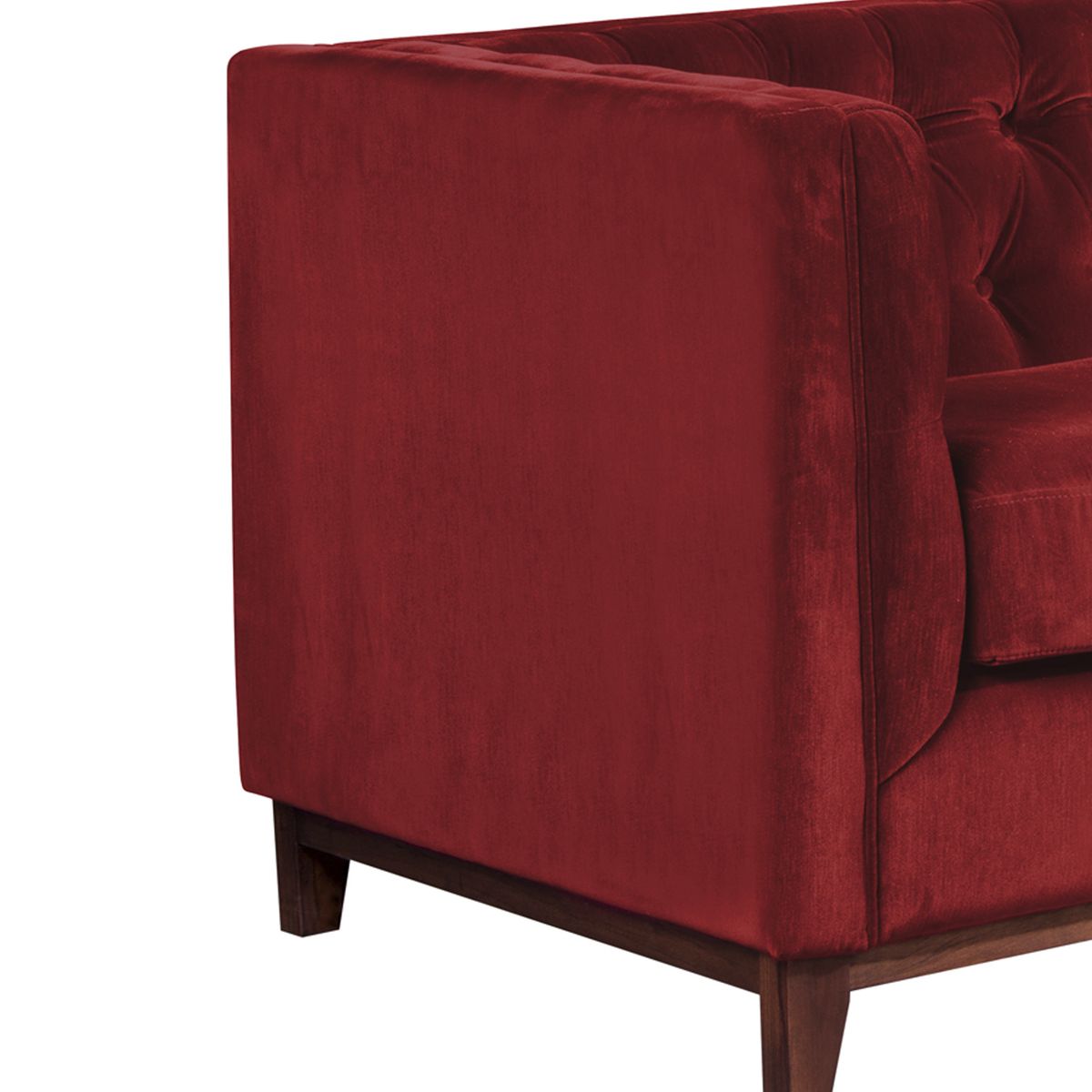 LATAM HOME - Sofa Roma 1 Cuerpo Capitoné Tela Velvet Burdeo