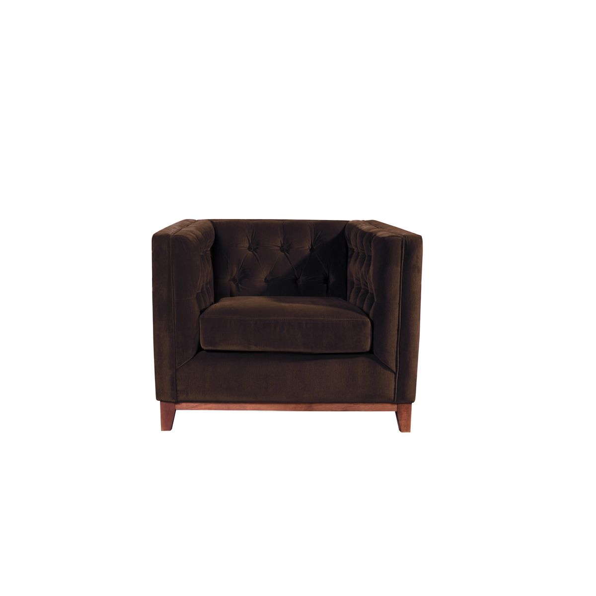 LATAM HOME - Sofa Roma 1 Cuerpo Capitoné Tela Velvet Chocolate