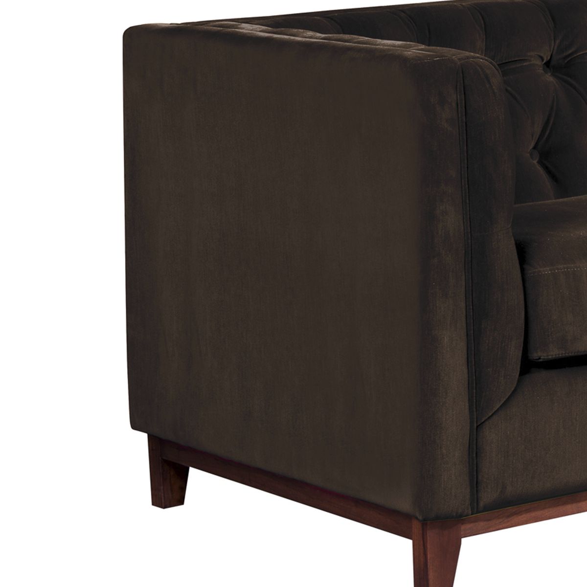 LATAM HOME - Sofa Roma 1 Cuerpo Capitoné Tela Velvet Chocolate