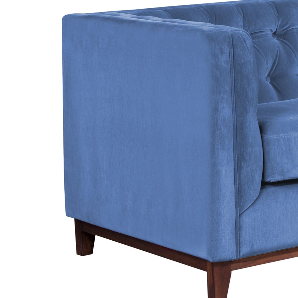 LATAM HOME - Sofa Roma 1 Cuerpo Capitoné Tela Velvet Azul Petroleo