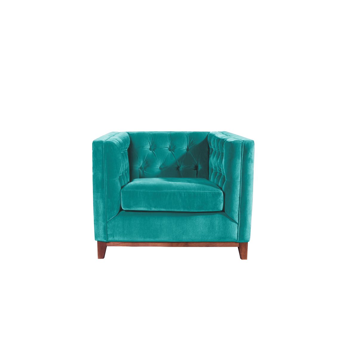 LATAM HOME - Sofa Roma 1 Cuerpo Capitoné Tela Velvet Turquesa