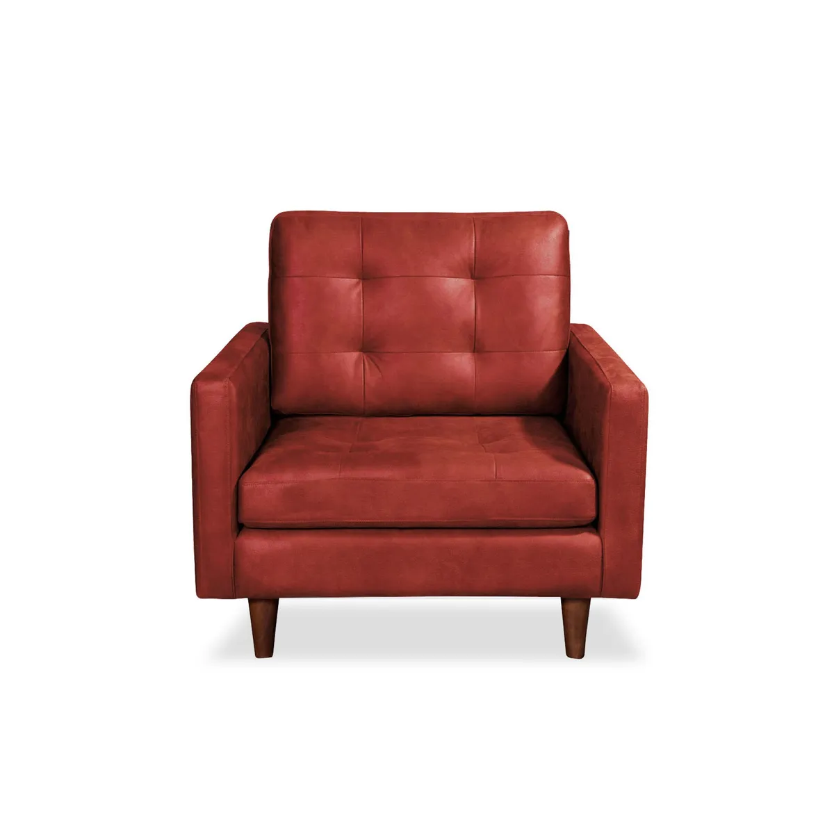 LATAM HOME - Sofá Napoles 1 Cuerpo Cuero Kentucky Rojo