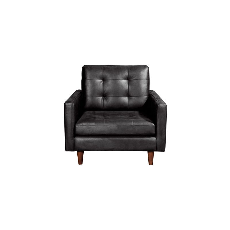 LATAM HOME - Sofá Latam Home Napoles 1 Cuerpo Cuero Negro