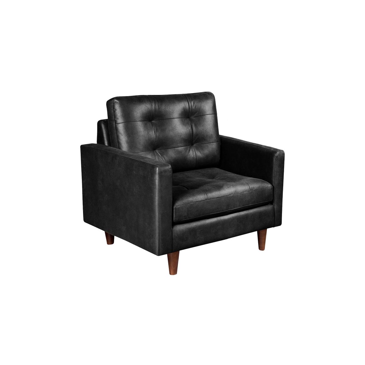 LATAM HOME - Sofá Latam Home Napoles 1 Cuerpo Cuero Negro