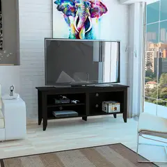 FMFURNITURE - Rack TV 65" Con 3 Repisas Fm-004N - Negro