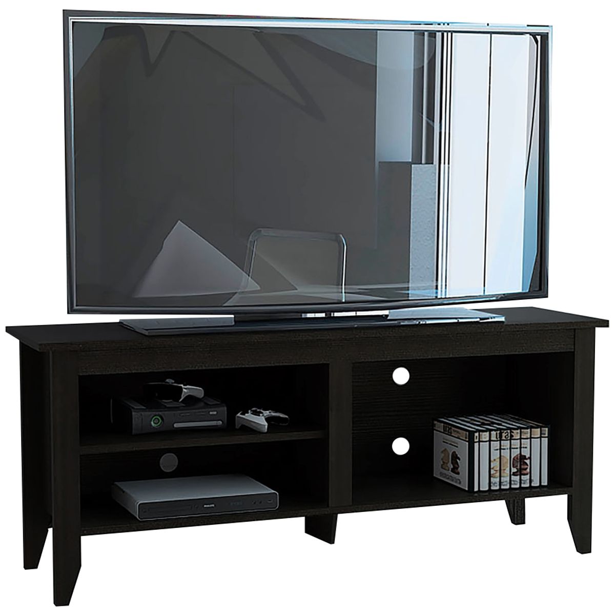 FMFURNITURE - Rack TV 65" Con 3 Repisas Fm-004N - Negro