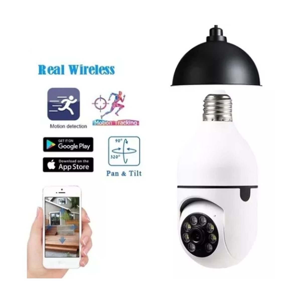 OFERTABKN - Ampolleta Panoramica Camara Seguridad Wifi 1.3 M 360°