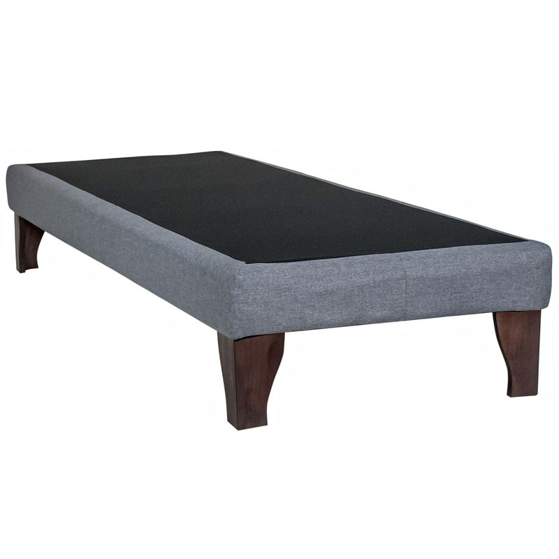 BLOCCARE - Base de Cama 1 Plaza largo 200 cm - con patas de madera 19.5 cm