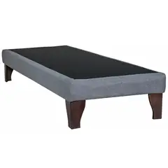 BLOCCARE - Base de Cama 1 Plaza largo 200 cm - con patas de madera 19.5 cm