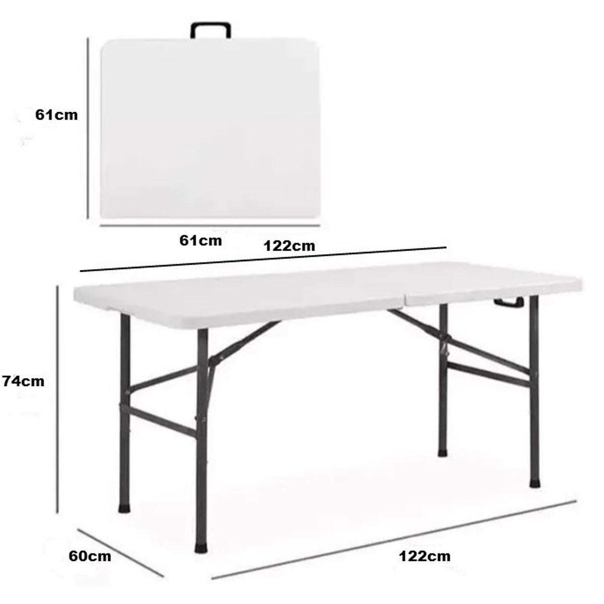 PERFECT SEAT - Mesa plegable 122cm tipo maleta