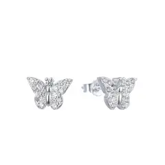 ANDREA COGGIOLA JOYAS - Aros Mariposa Circones Blancos Plata Fina 925