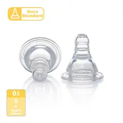 PIGEON - 2 Tetinas de Silicona Flexible -S Boca Standard 0m+