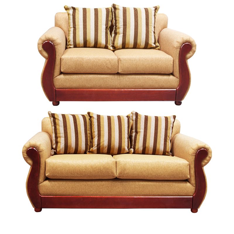 DKORA - Living Brigitte sofa 3 cuerpos + sofa 2 cuerpos Beige